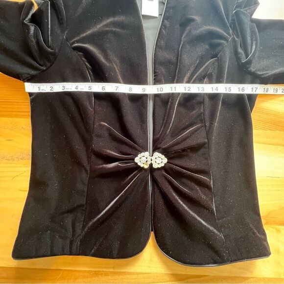 ALEX EVENINGS Black Velvet 3 Piece Outfit Size Medium Pants Large Tops - Picture 9 of 16